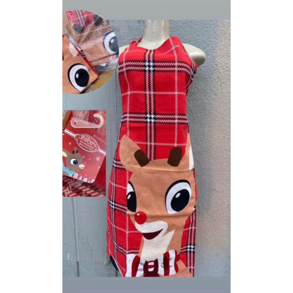 Rudolph The Red Nosed Reindeer Kitchen Christmas Cooking Apron NWT - Picture 2 of 4